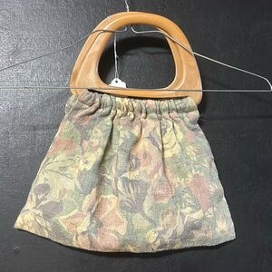 #20060 Vintage wooden handle purse